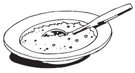 Рисование каша в тарелке