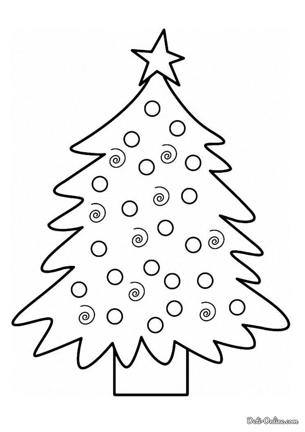 Раскраска новый год для детей елка