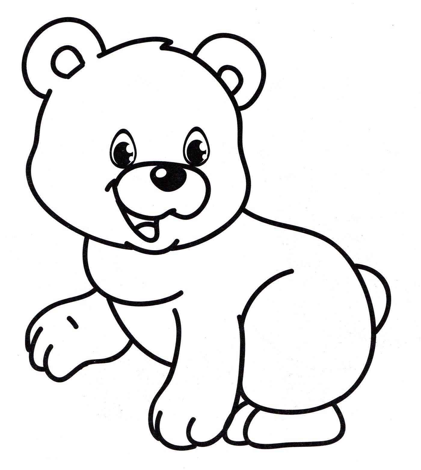 Медвежонок раскраска для малышей