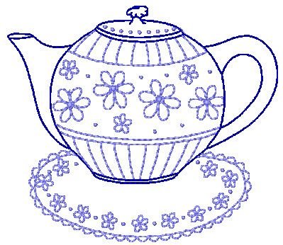Разукрашки чайник с чашками