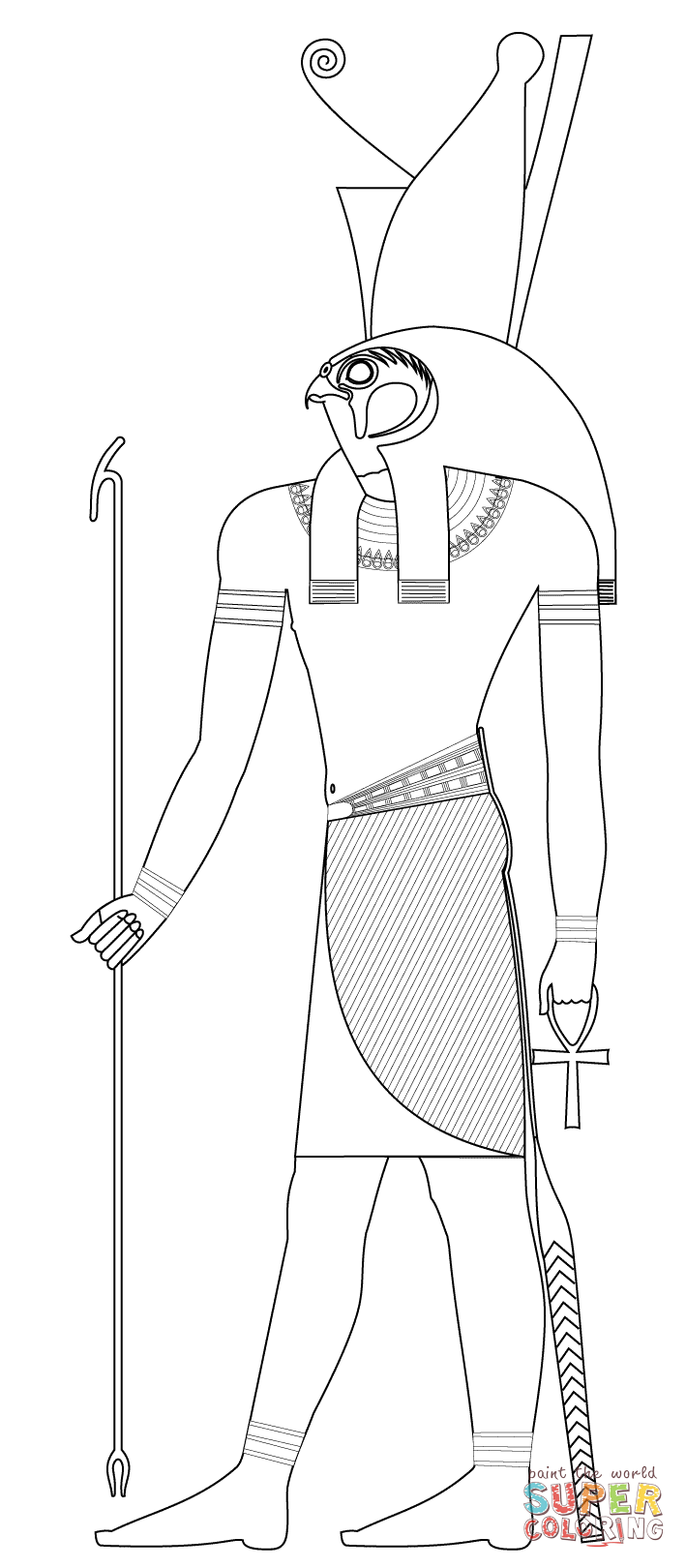 Египетский Бог Анубис раскраска