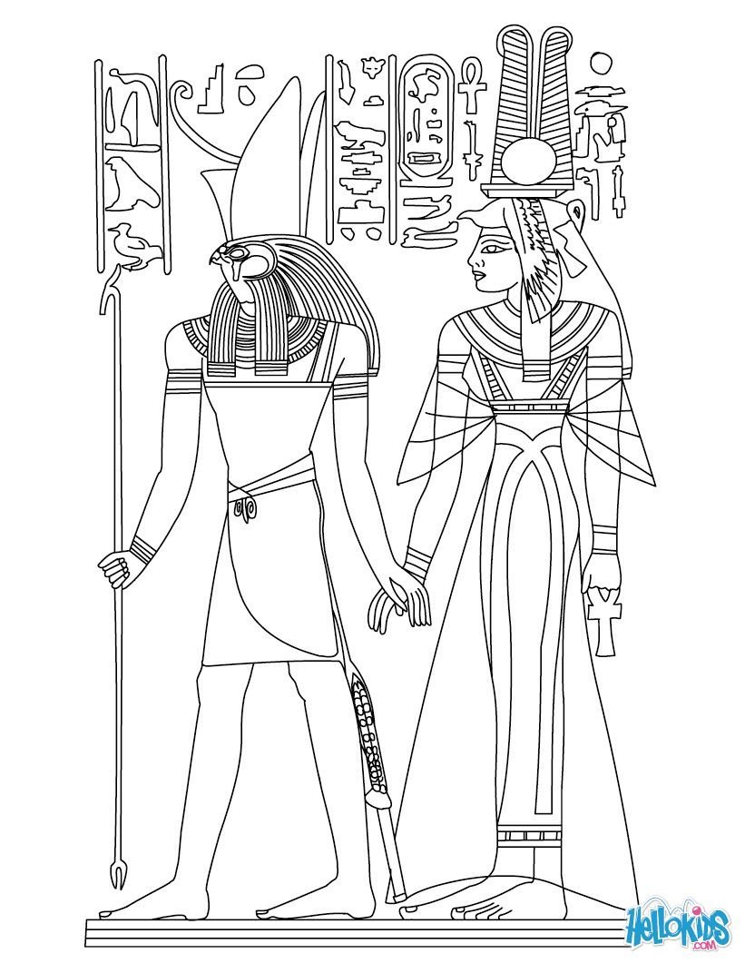 Боги древнего Египта раскраска Исида