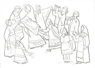 Хоровод рисунок карандашом