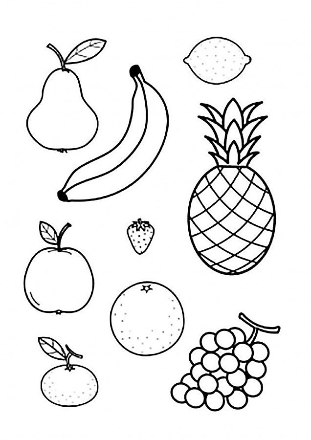 Рисунок для раскраски фрукты (44 фото) » рисунки для срисовки на  Газ-квас.ком