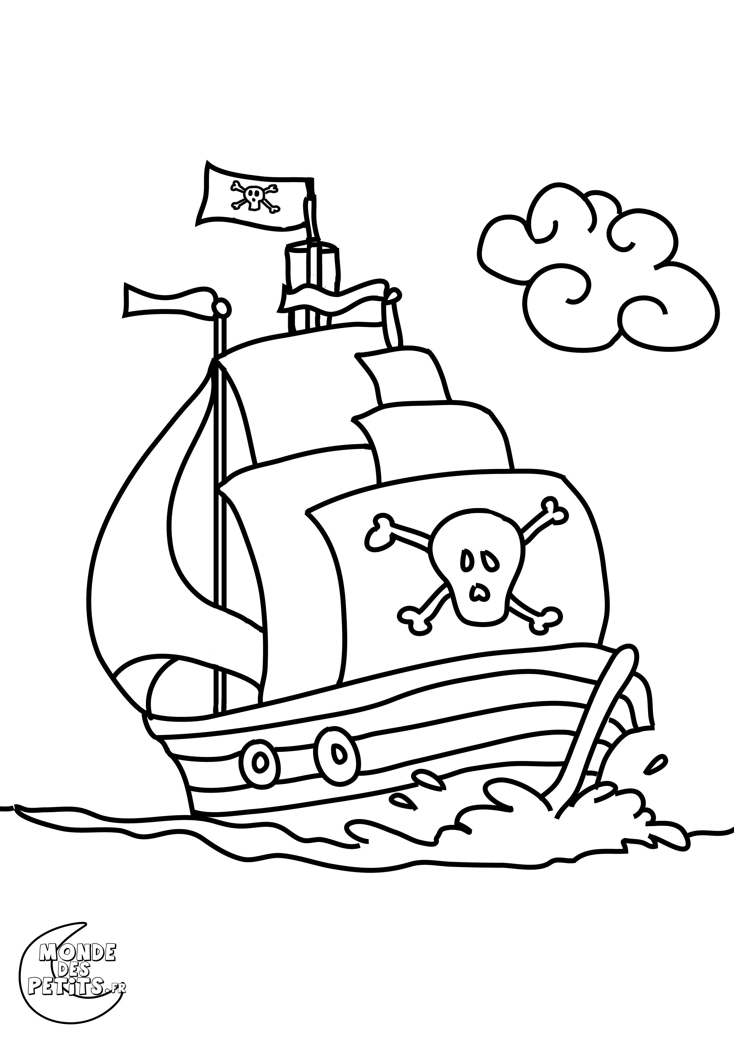 Пиратский кораблик раскраска