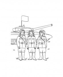 Танк с танкистом раскраска