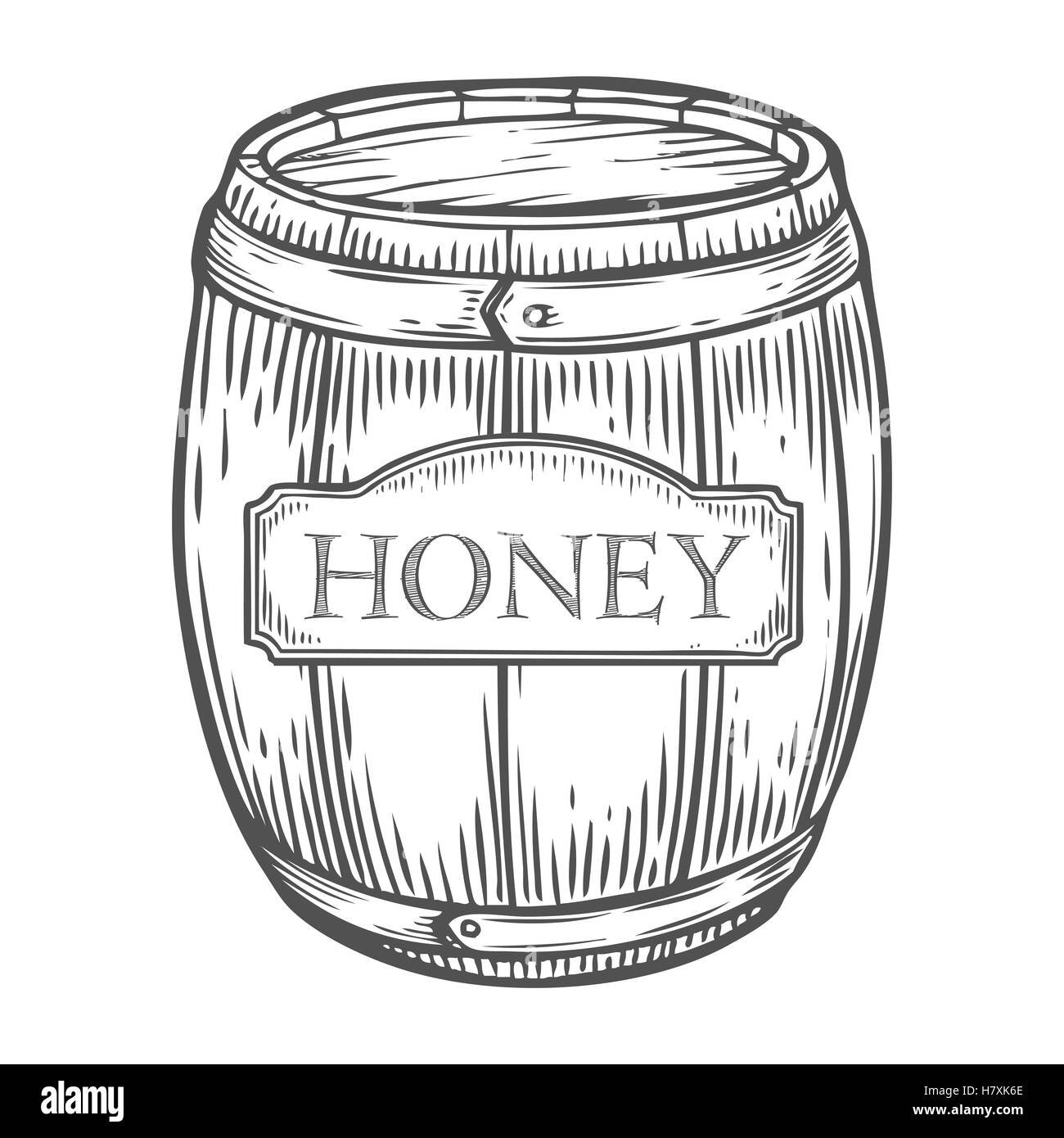 Раскраска бочки с медом
