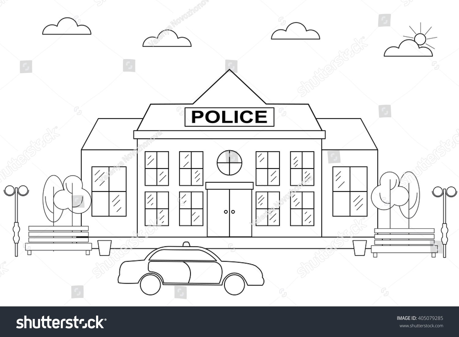 Раскраска полицейский участок