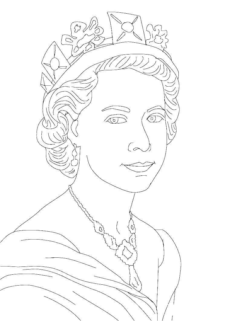 Королева Англии Елизавета рисунок