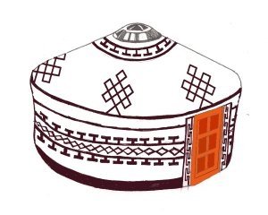 Раскраска Башкирская юрта для детей