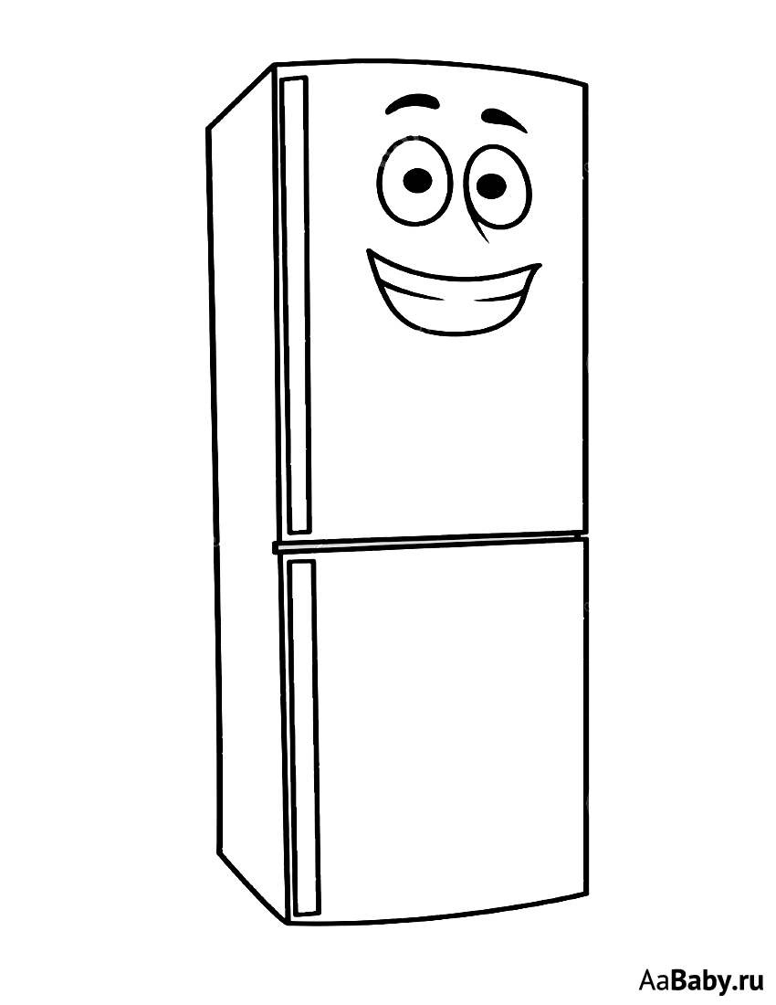 Холодильник раскраска для детей