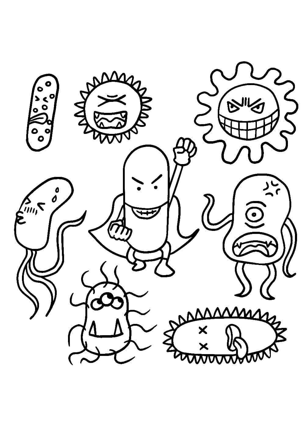 Бактерии раскраска
