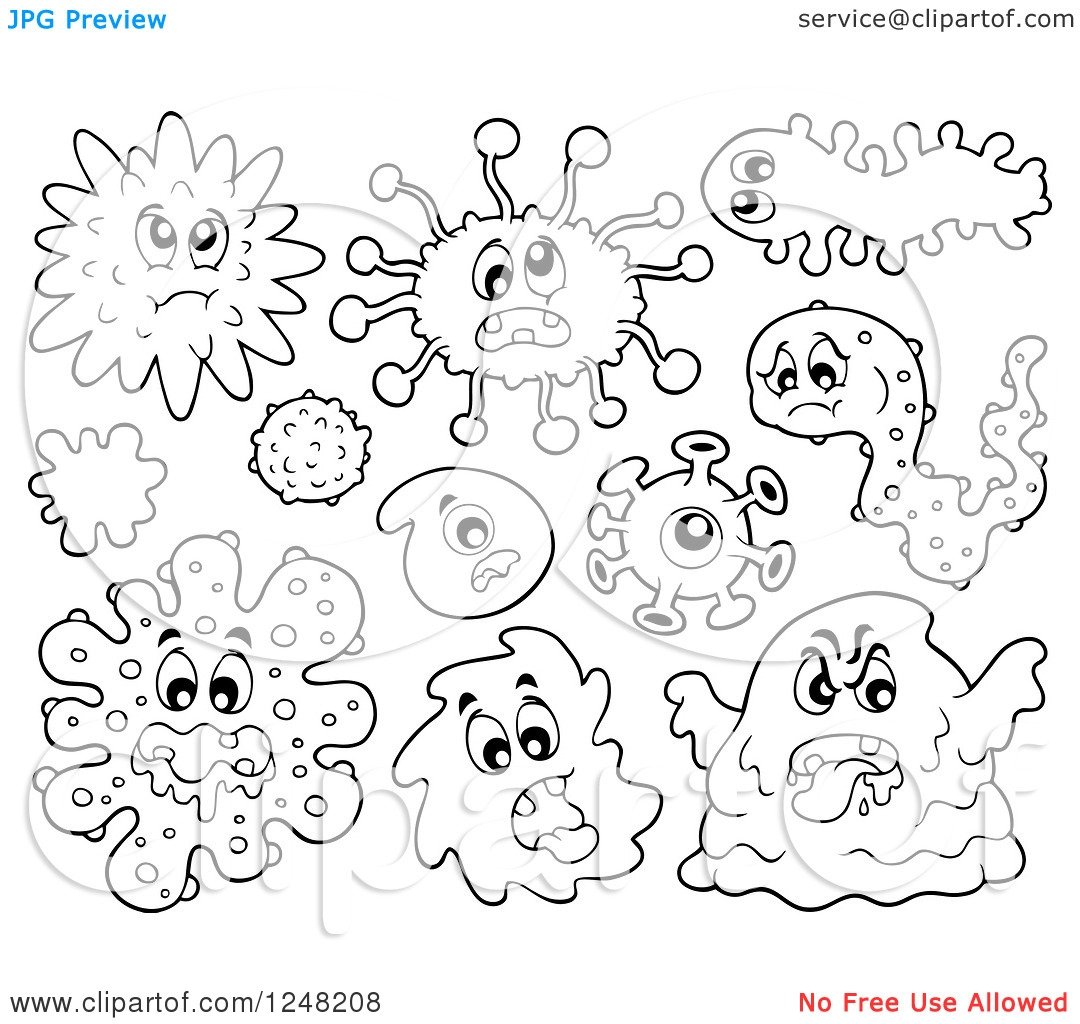 Раскраски для детей микробы для дошкольников