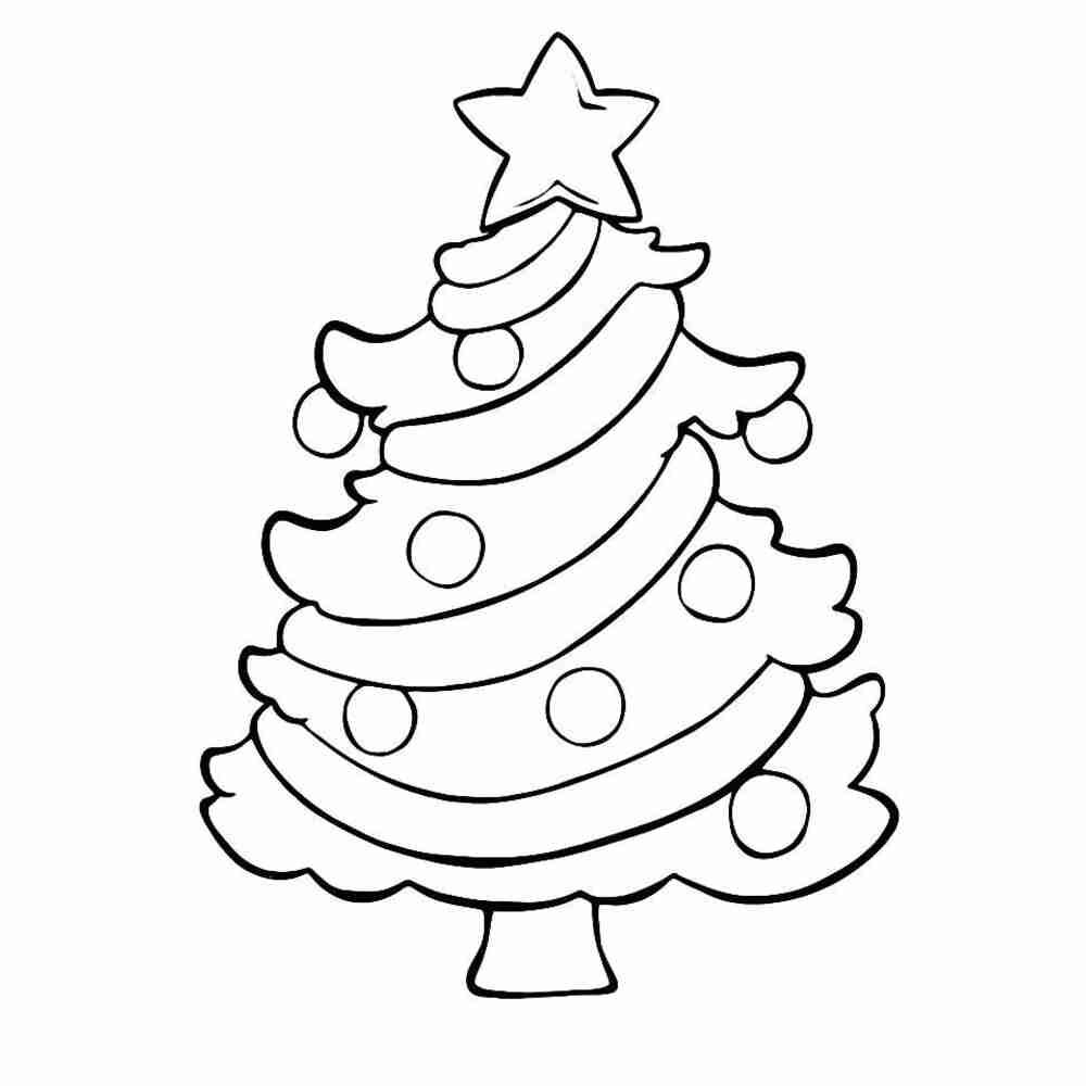Рождественская елка рисунок раскраска