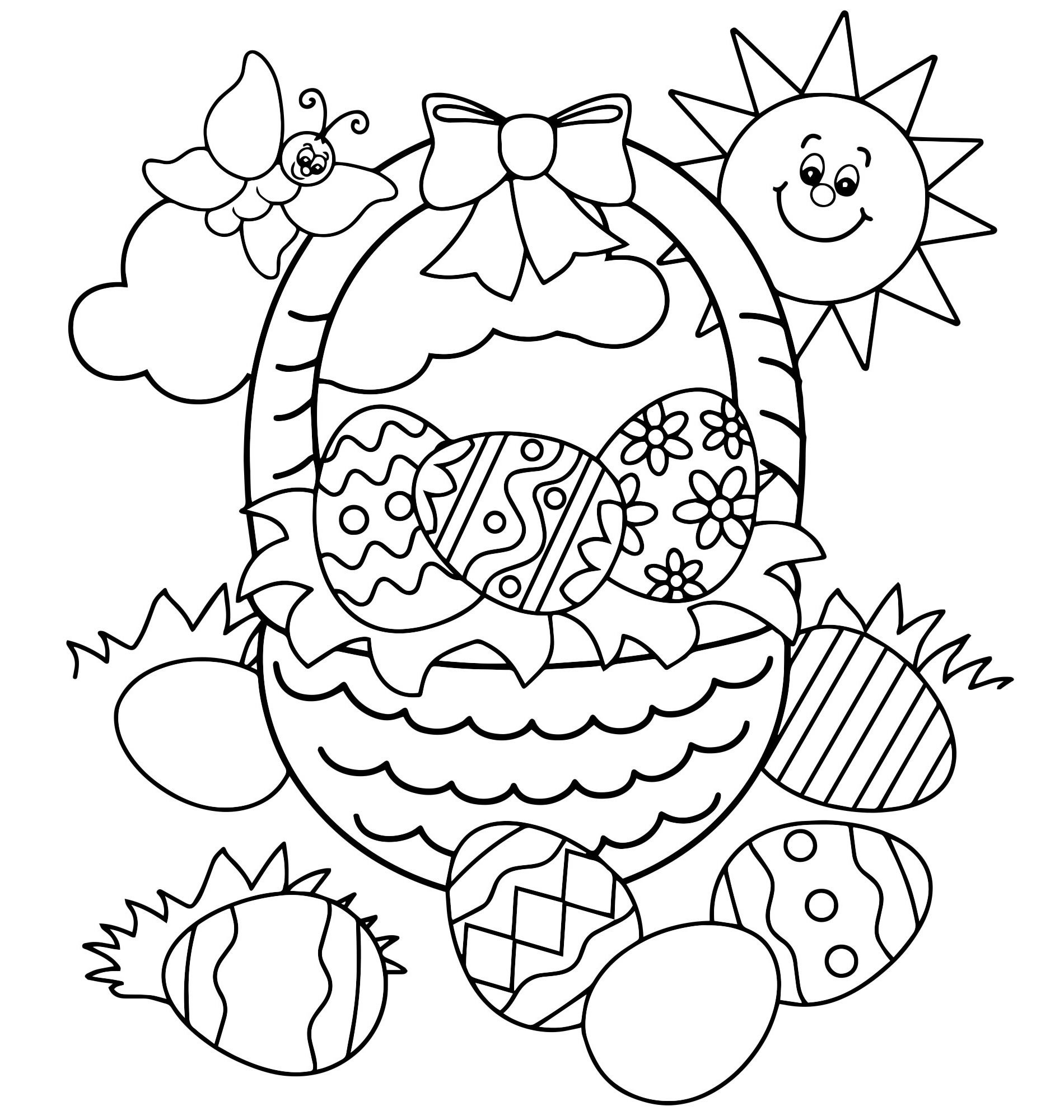 Раскраска Пасха для детей