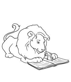 Лев и мышь раскраска