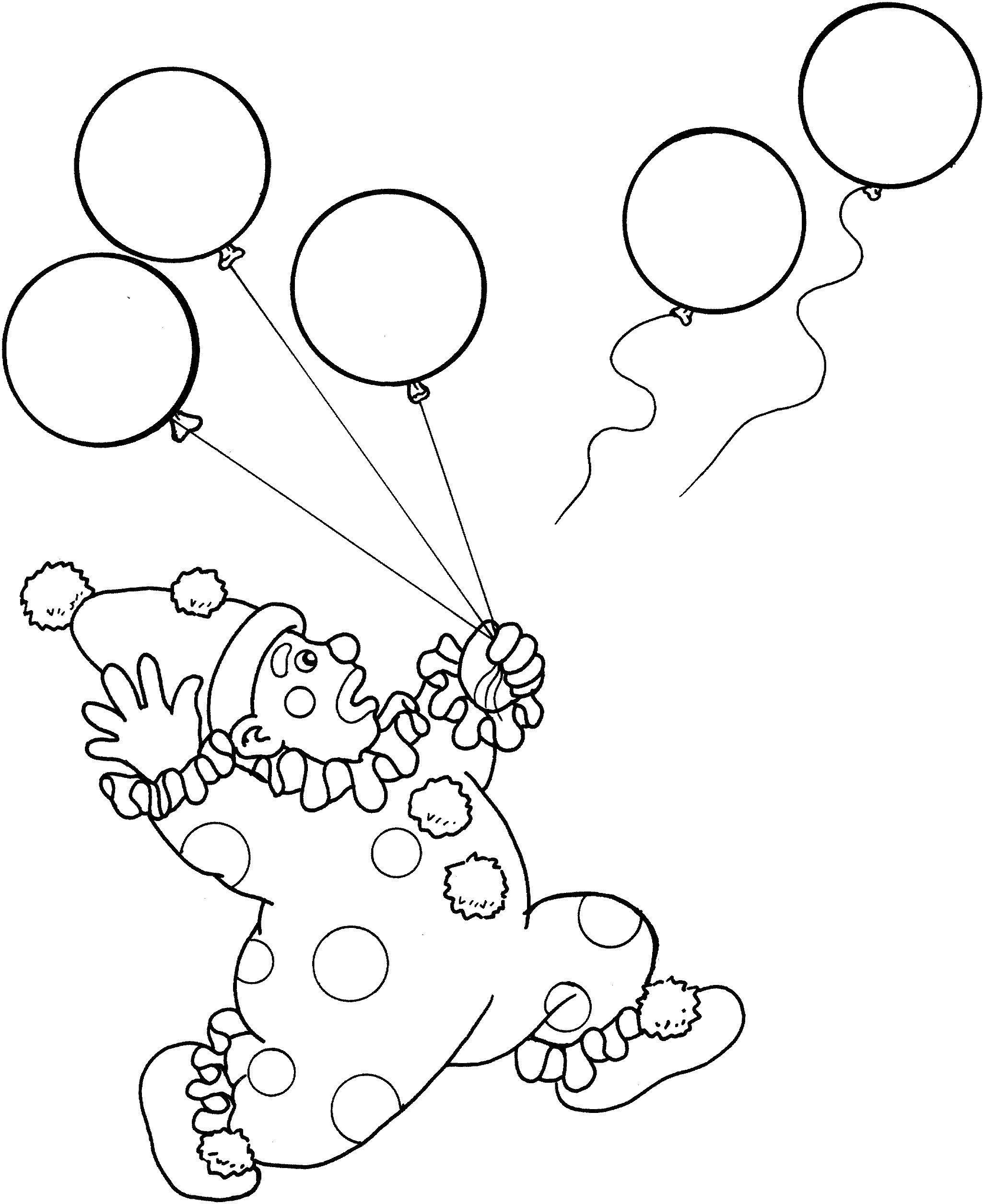 Раскраска дети с воздушными шарами