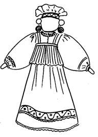 Русский сарафан раскраска для детей