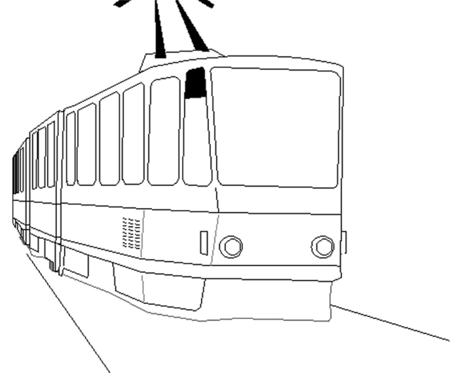 Детская раскраска трамвай