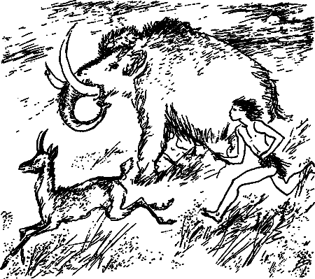 Раскраска охота на мамонта