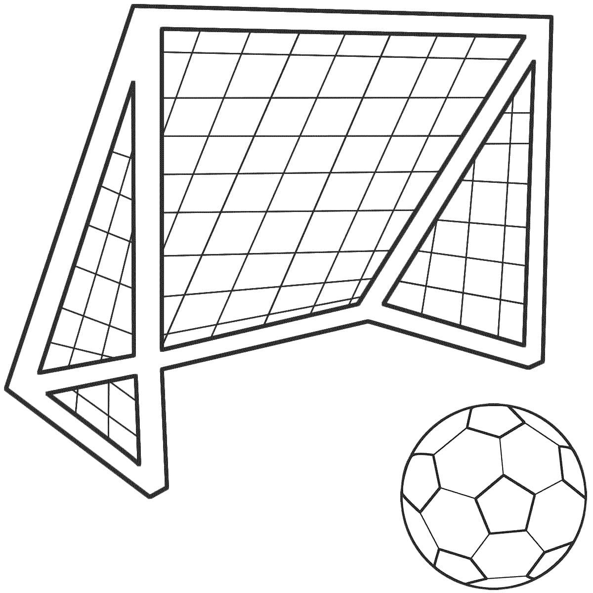 Нарисовать футбольные ворота сбоку