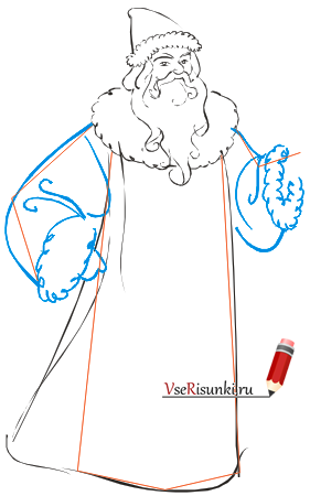 Дед Мороз рисунок карандашом