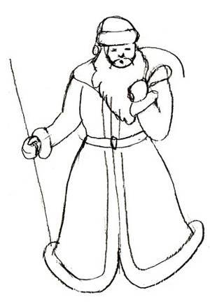 Дед Мороз раскраска
