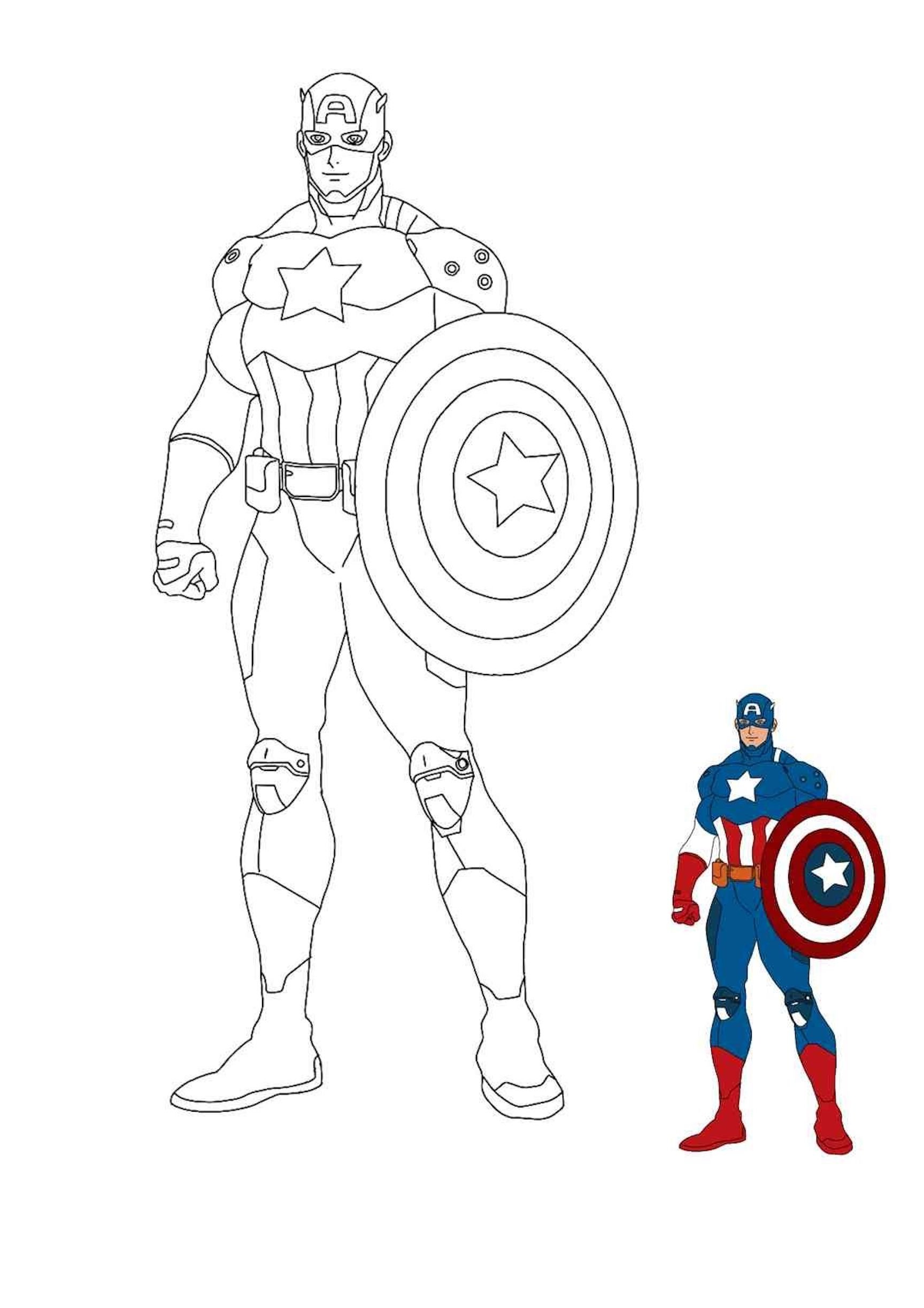 Раскраски для мальчиков Капитан Америка