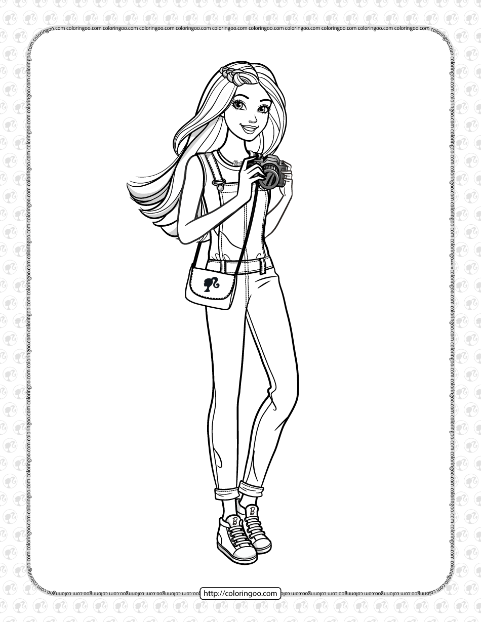 Раскраска Барби в джинсах