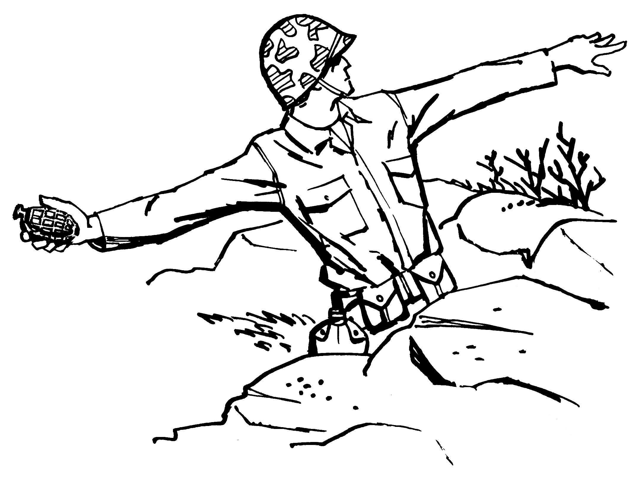 Солдат контурный рисунок
