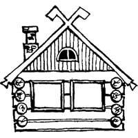 Деревянная изба раскраска для детей
