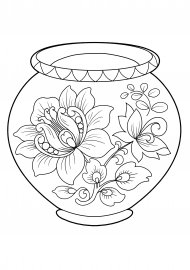 Ваза для цветов Гжель раскраска