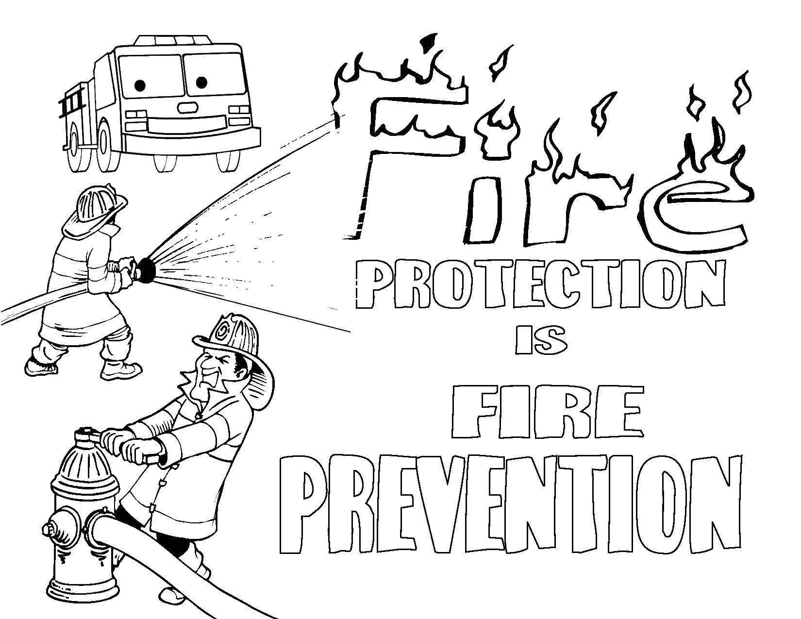 Раскраска по теме пожарная безопасность для детей