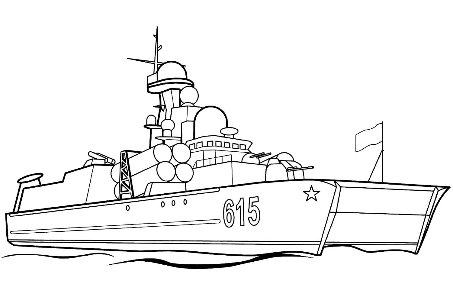 Военные корабли нарисованные сбоку