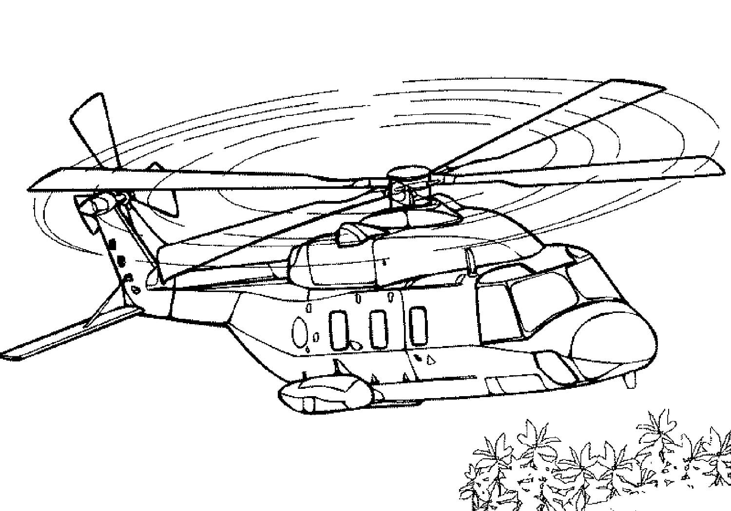 Раскраска вертолет Апач