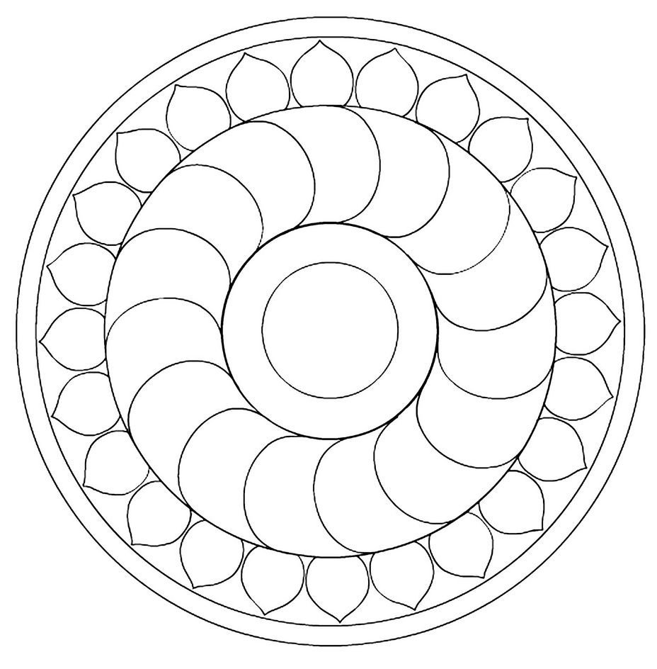Декоративное рисование узор в круге