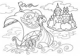 Раскраска Царевна лебедь из сказки о царе Салтане