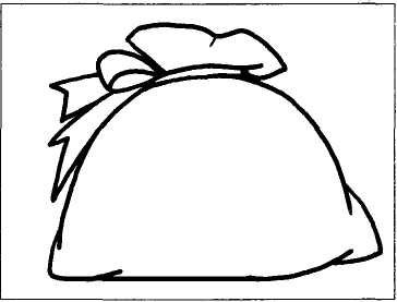 Мешок с подарками трафарет