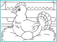 Курочка на Пасху раскраска