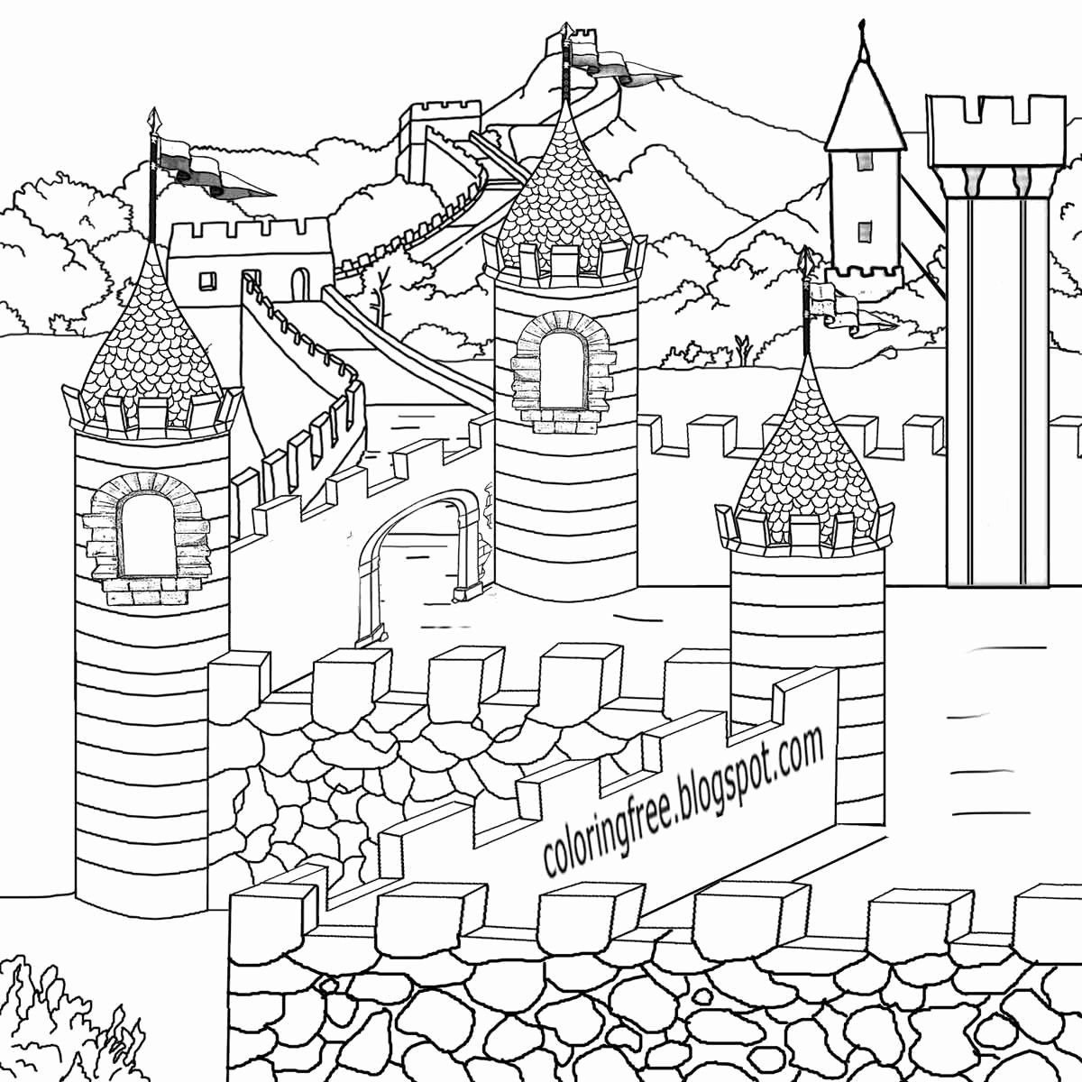 Замок крепость раскраска