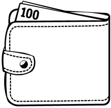 Кошелек рисунок раскраска (42 фото)