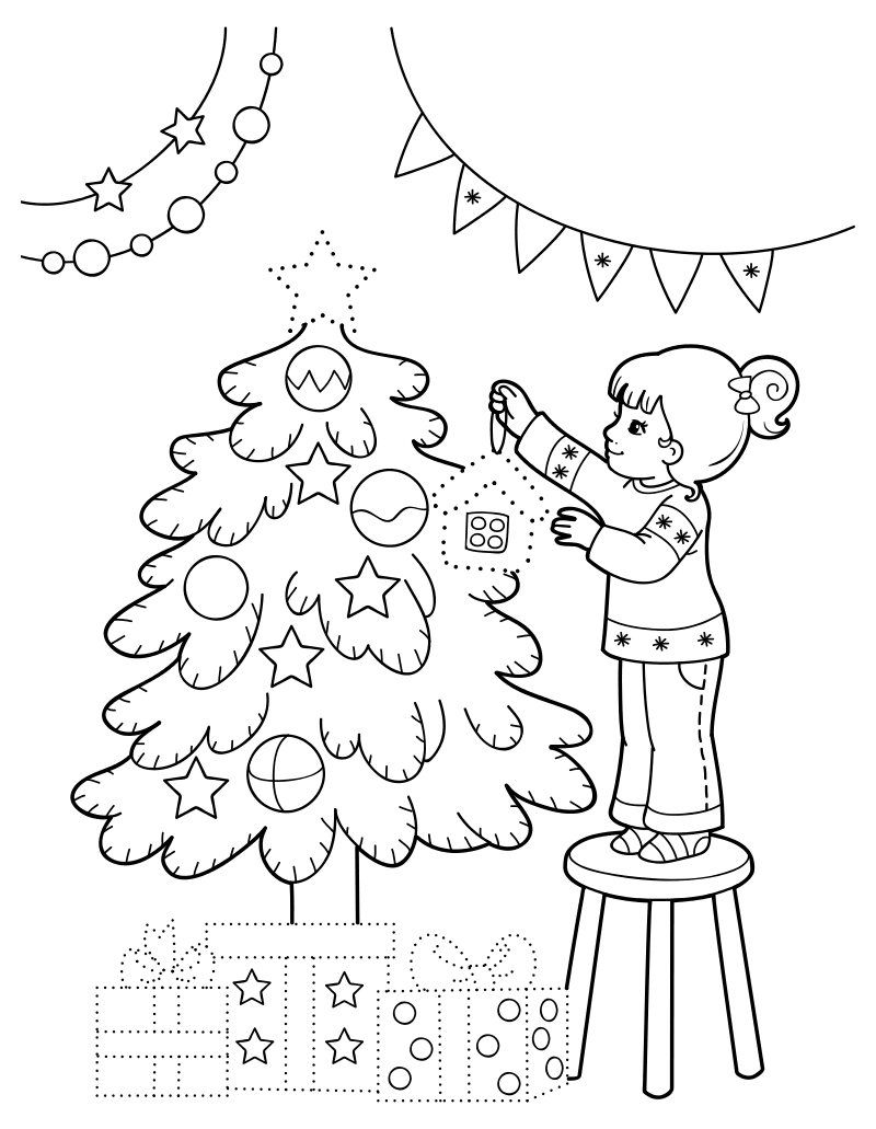 Раскраска праздник новый год для детей