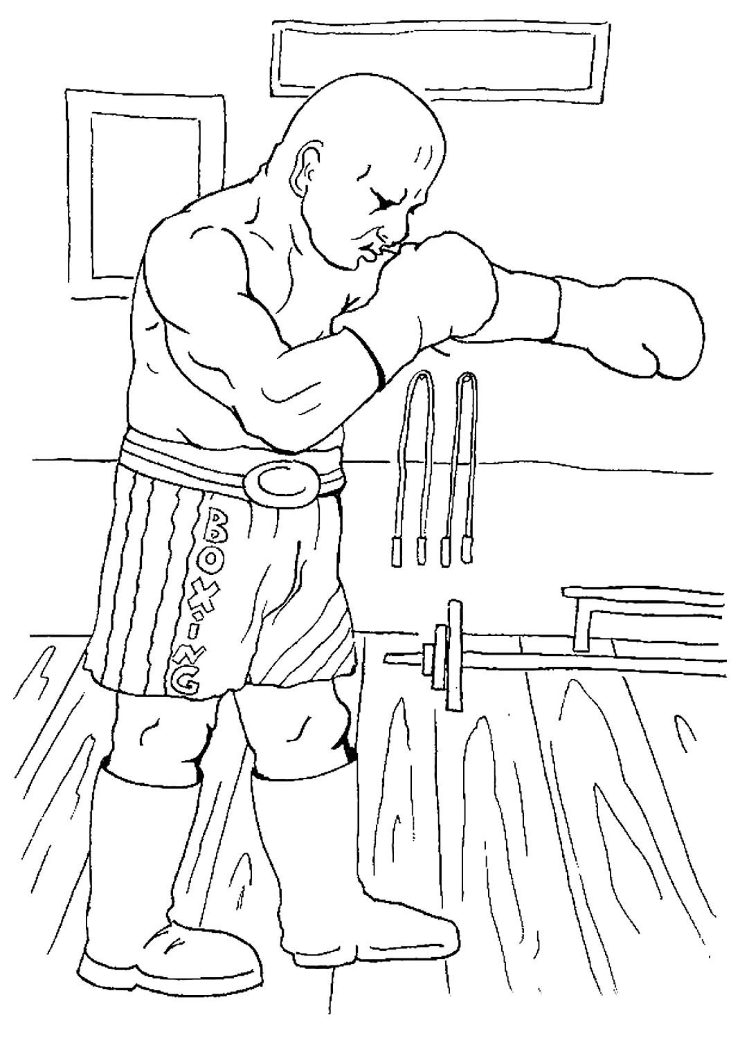 Раскраска боксер