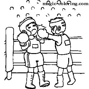 Раскраска боксеры на ринге