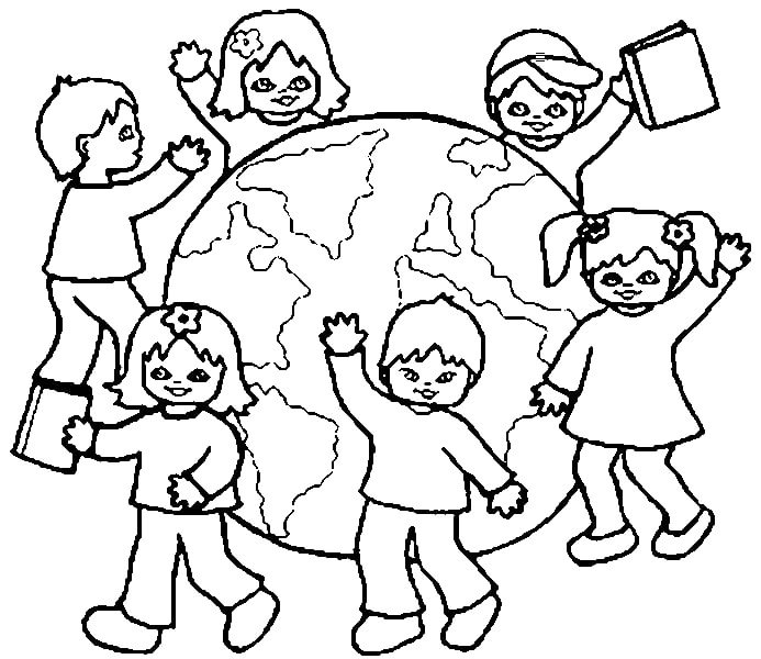 «Дружба народов» бесплатная раскраска для детей - мальчиков и девочек
