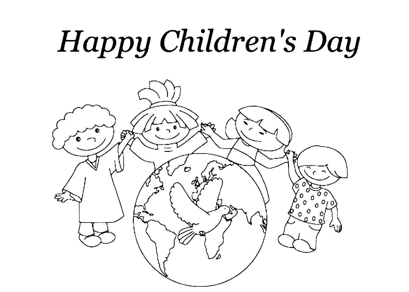 День защиты детей раскраска для детей