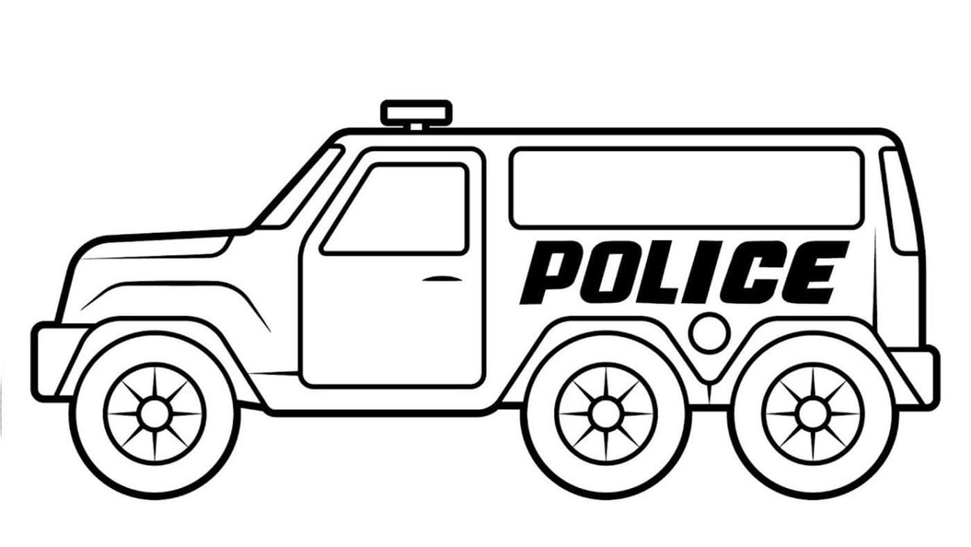 Раскраски для мальчиков полицейские машины
