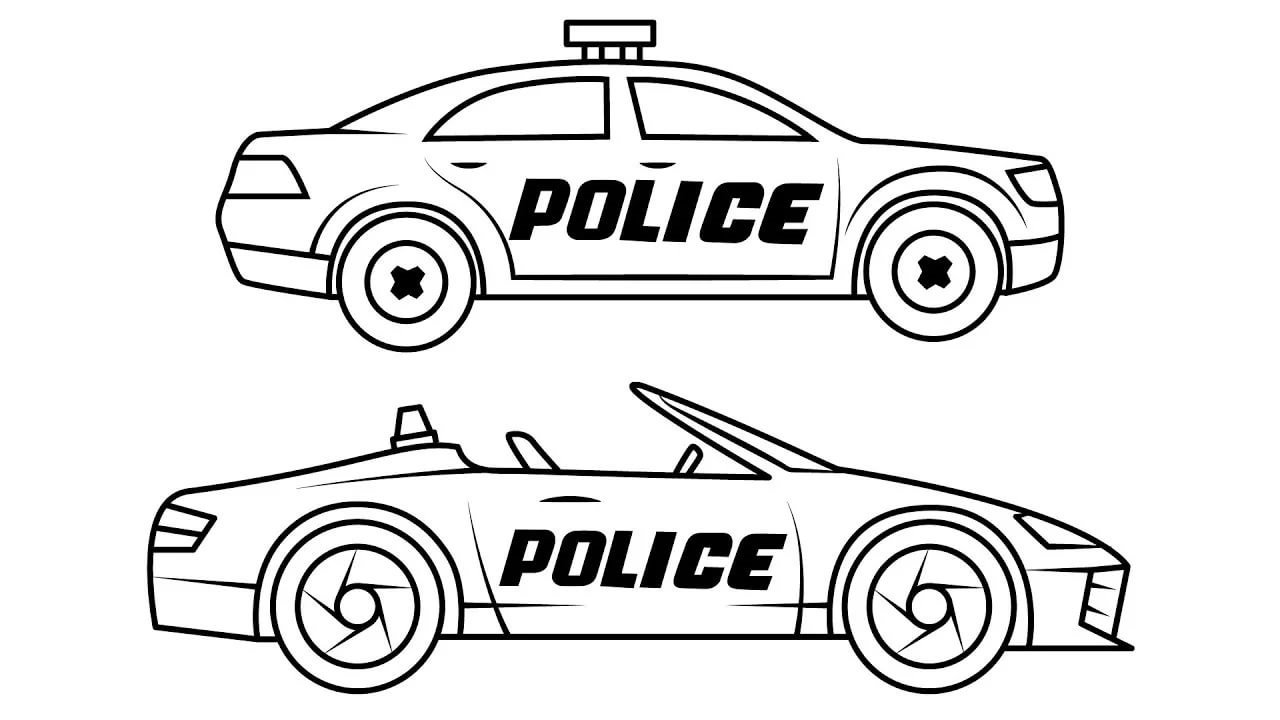 Раскраска Купер Полицейская машина