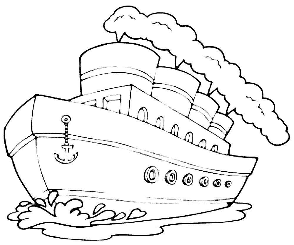 Рисунок раскраска пароход (42 фото) » рисунки для срисовки на Газ-квас.ком