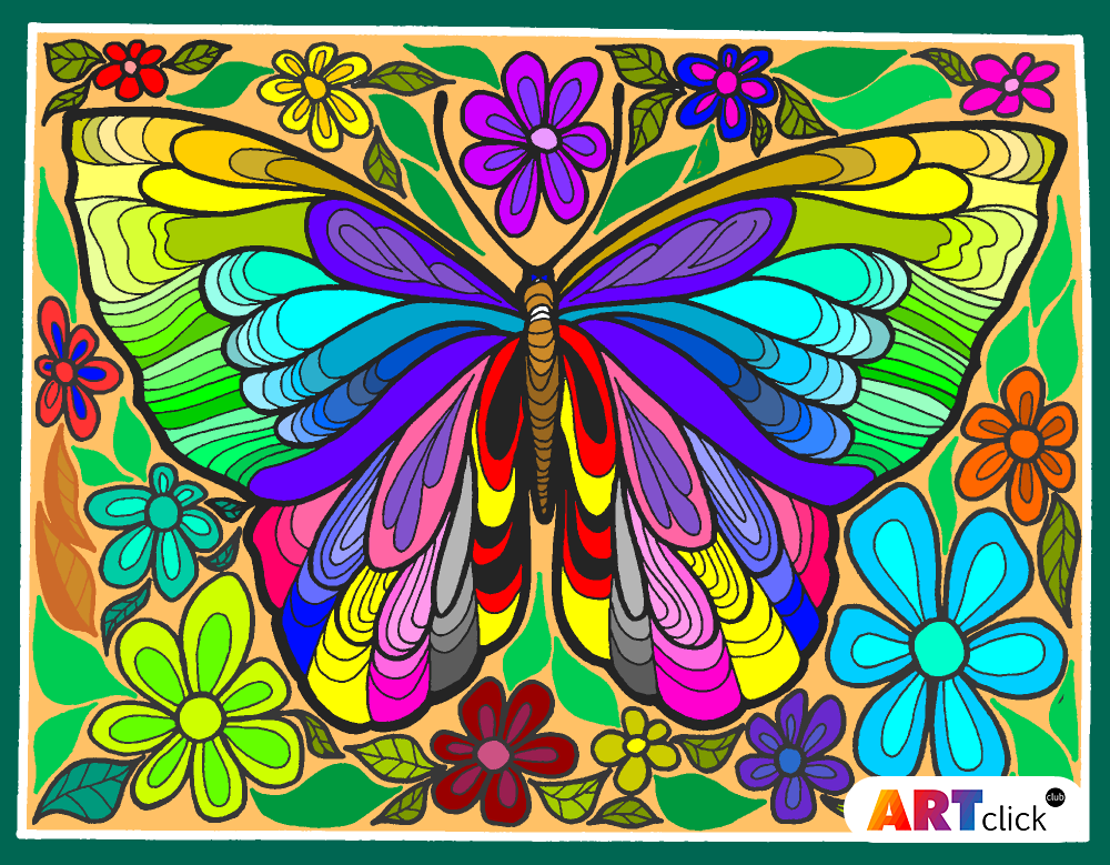 Покажи разукрашенные картинки. Раскрашивание бабочек красками. Разукрасить бабочку красками. Бабочка для раскрашивания цветная. Красочный рисунок.